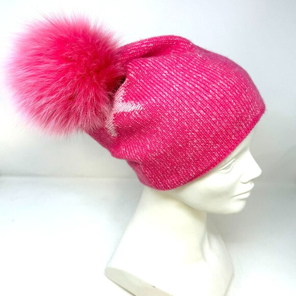 🆕️ 💖💖 Luv! Fox Pom Pom Toque Fusha - Picture 1 of 2